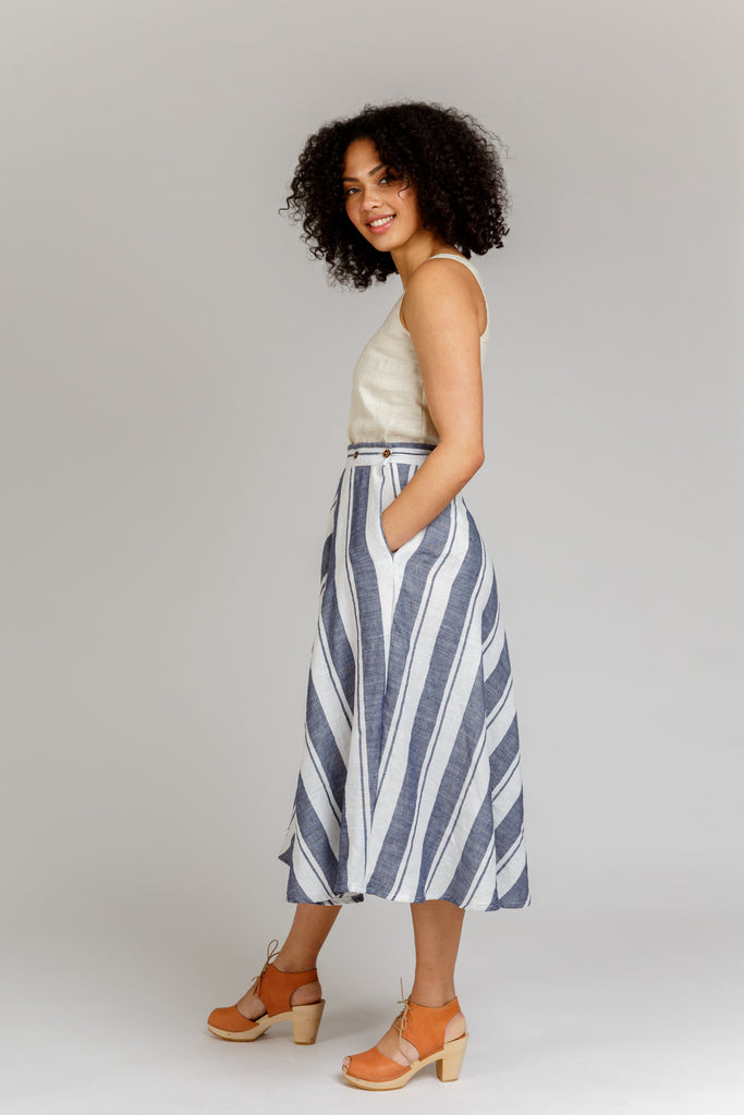 Striped hotsell linen skirt