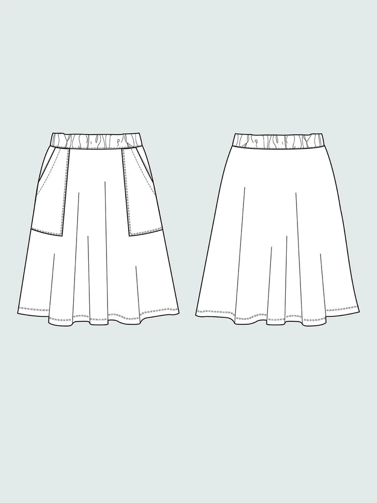 ELASTIC WAIST SKIRT Mini Pattern