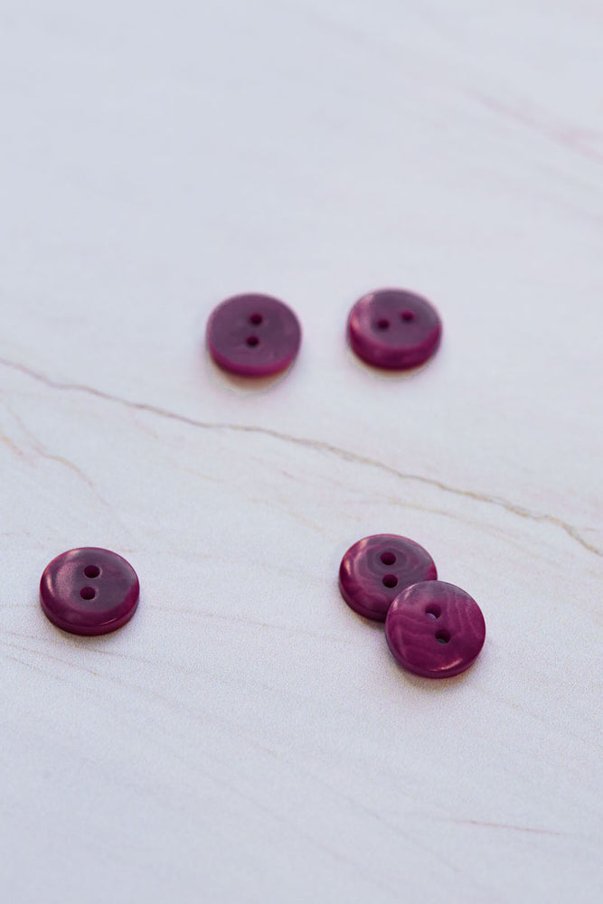 2-HOLE COROZO BUTTONS • Fuchsia • 11mm