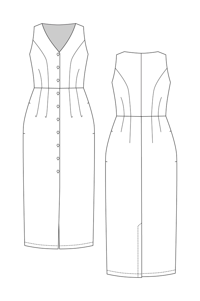 ASTERI BUTTON DOWN DRESS & VEST • PDF Pattern