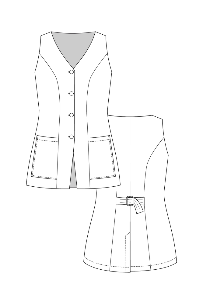 ASTERI BUTTON DOWN DRESS & VEST • PDF Pattern