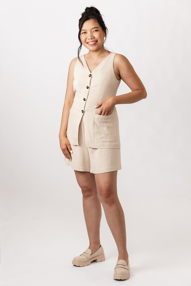 ASTERI BUTTON DOWN DRESS & VEST • PDF Pattern