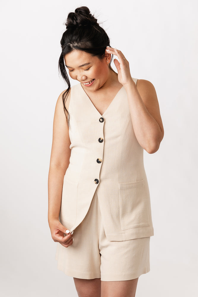 ASTERI BUTTON DOWN DRESS & VEST • PDF Pattern