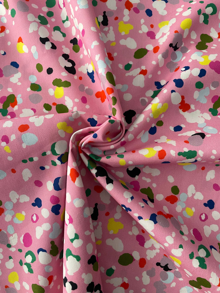 COTTON POPLIN • Pink Splat $39.00/metre