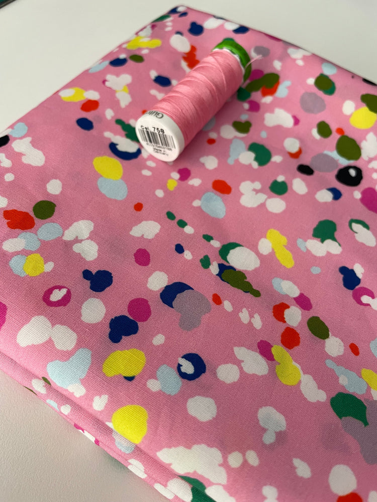 COTTON POPLIN • Pink Splat $39.00/metre