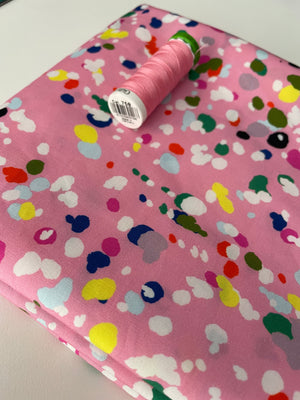 COTTON POPLIN • Pink Splat $39.00/metre