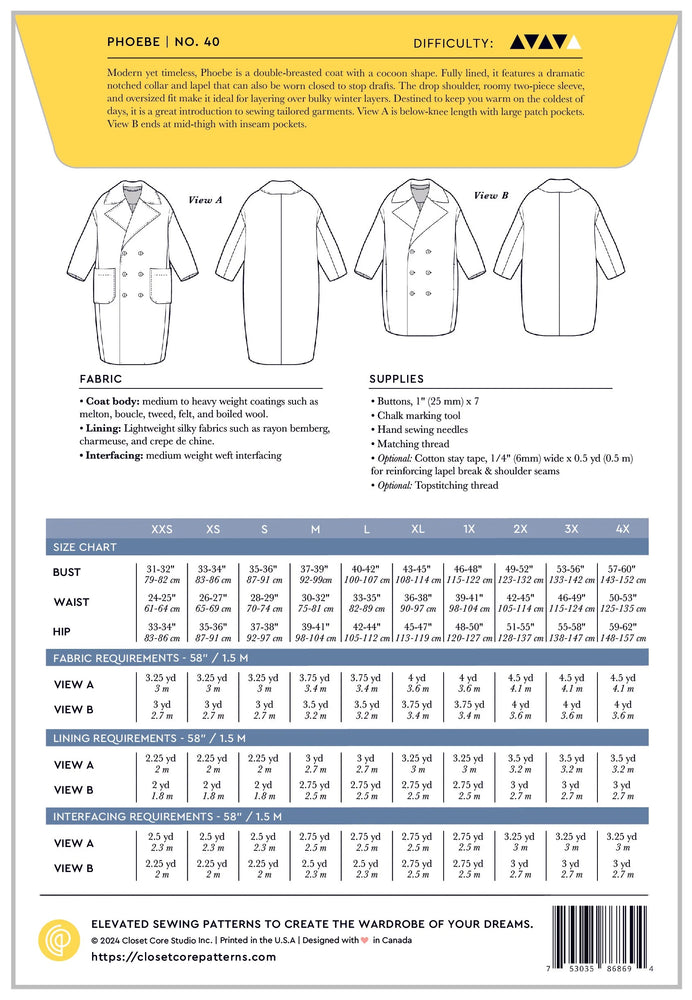 PHOEBE COAT • Pattern