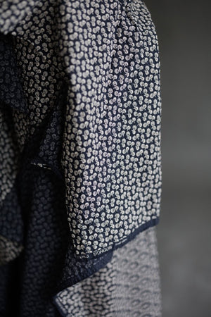 ORGANIC COTTON SEERSUCKER • DONGURI • Navy Nut $52.00/metre