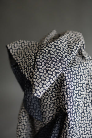 ORGANIC COTTON SEERSUCKER • DONGURI • Navy Nut $52.00/metre