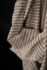 INDIAN COTTON • HANDLOOMED •  Faded Plum Slub Stripe $46.00/metre