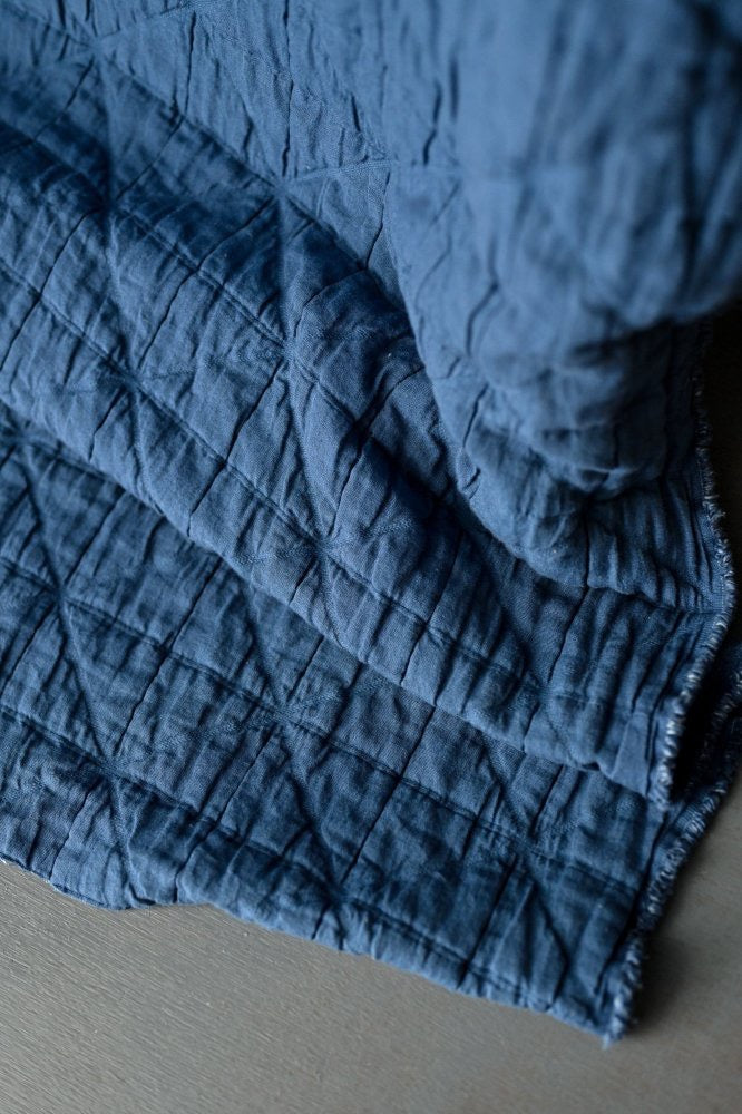 QUILTED COTTON JACQUARD • Ahoy Blue • Remnant 160cm