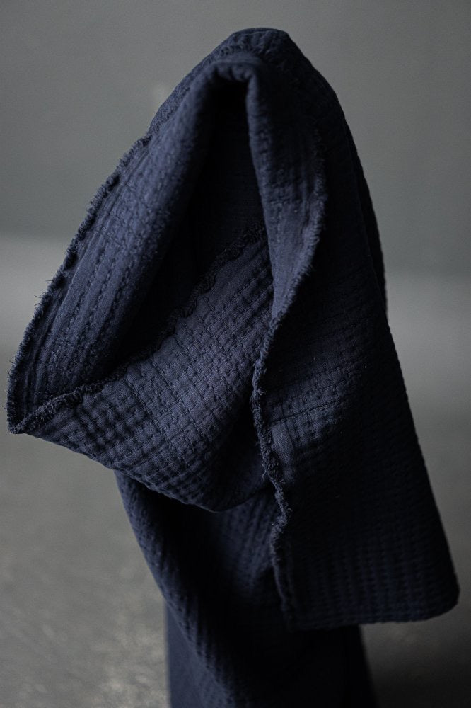 QUILTED COTTON JACQUARD • SOFT STITCH • Navy SALE $60/per metre ($30.00/per 1/2 metre)