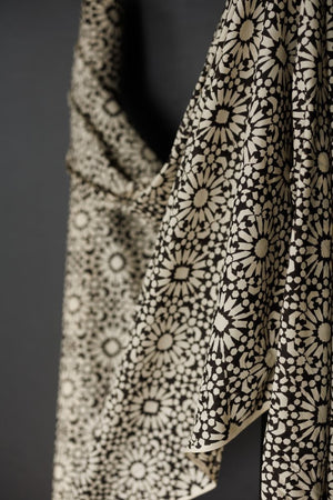 INDIAN COTTON • HAND BLOCK • Papercut Black $46.00/metre