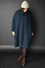 QUILTED COTTON JACQUARD • SOFT STITCH • Navy SALE $60/per metre ($30.00/per 1/2 metre)