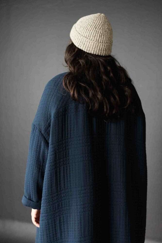 QUILTED COTTON JACQUARD • SOFT STITCH • Navy SALE $60/per metre ($30.00/per 1/2 metre)