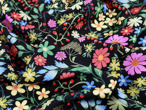 VISCOSE TWILL • GARDEN VINE • Black $45.00/metre