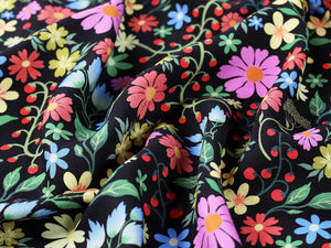 VISCOSE TWILL • GARDEN VINE • Black $45.00/metre