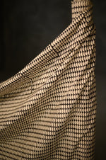 INDIAN COTTON • HAND BLOCK • Black Semi Circle $39.00/metre