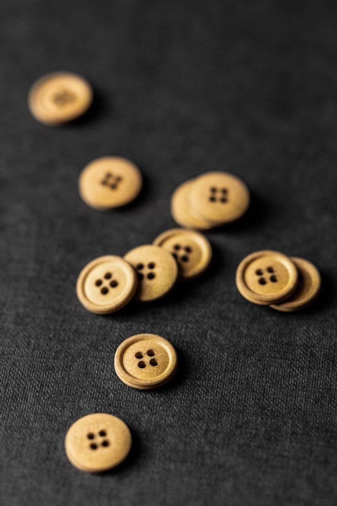 COTTON BUTTONS • Mid Mustard • 15mm
