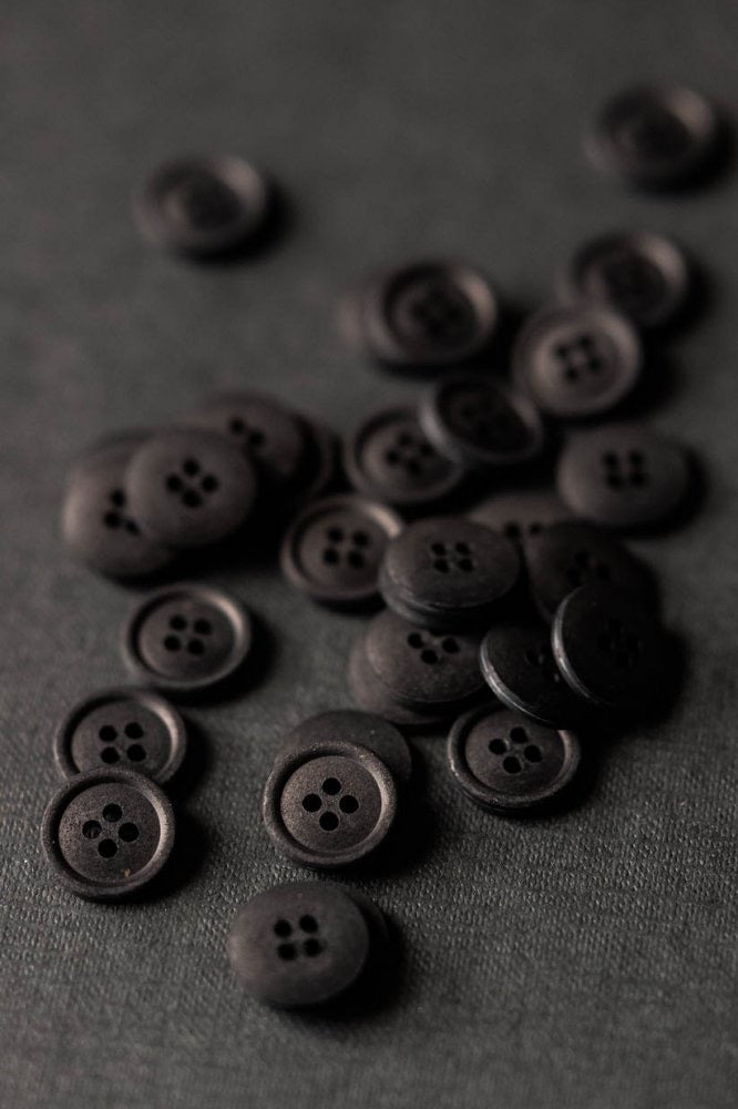 COTTON BUTTONS • Black • 15mm