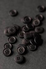 COTTON BUTTONS • Black • 15mm