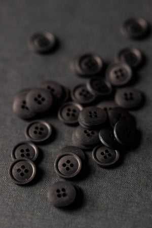 COTTON BUTTONS • Black • 15mm