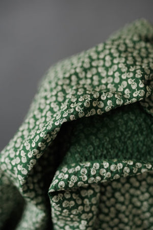 ORGANIC COTTON SEERSUCKER • DONGURI • Brewing Green $52.00/metre