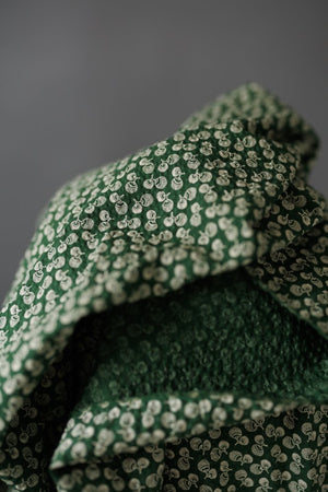 ORGANIC COTTON SEERSUCKER • DONGURI • Brewing Green $52.00/metre