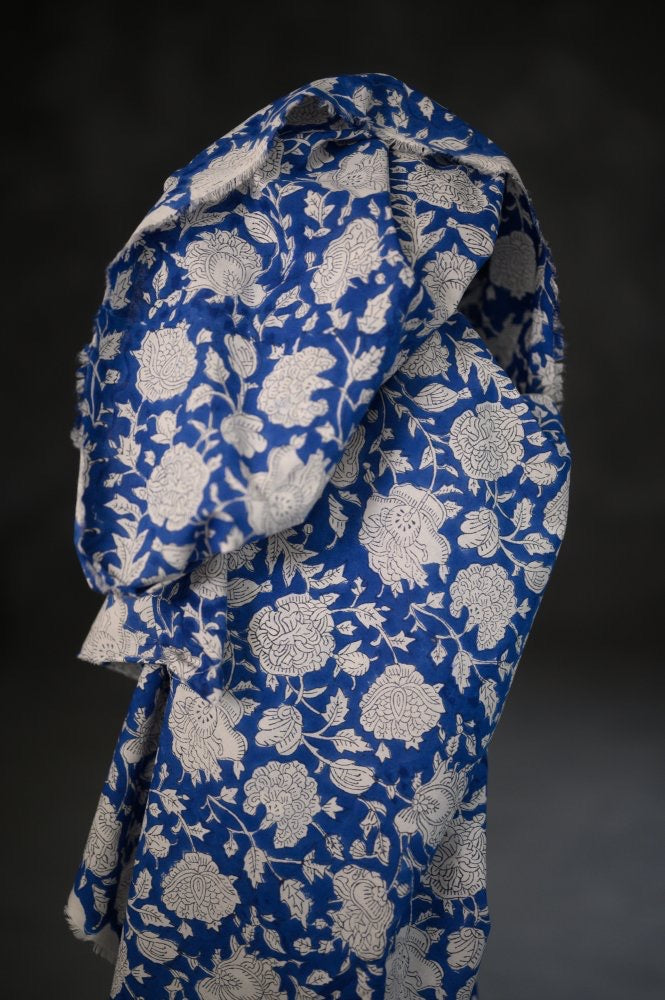 INDIAN COTTON • HAND BLOCK • Posy Flower $46.00/metre