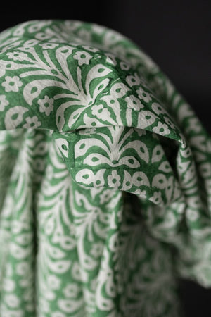 INDIAN COTTON • HAND BLOCK • Lovage $46.00/metre