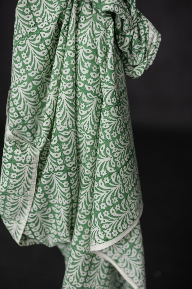 INDIAN COTTON • HAND BLOCK • Lovage $46.00/metre