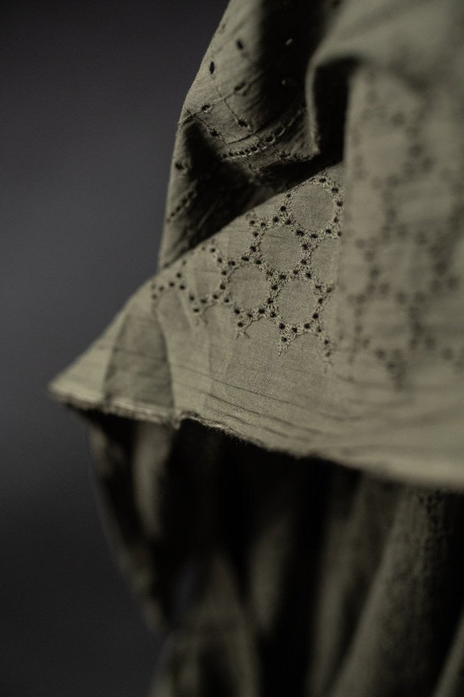 INDIAN COTTON • Rowan Green Eyelet $65.00/metre