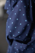 INDIAN COTTON • HAND BLOCK • Indigo Enoki $46.00/metre