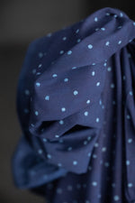 INDIAN COTTON • HAND BLOCK • Indigo Enoki $46.00/metre