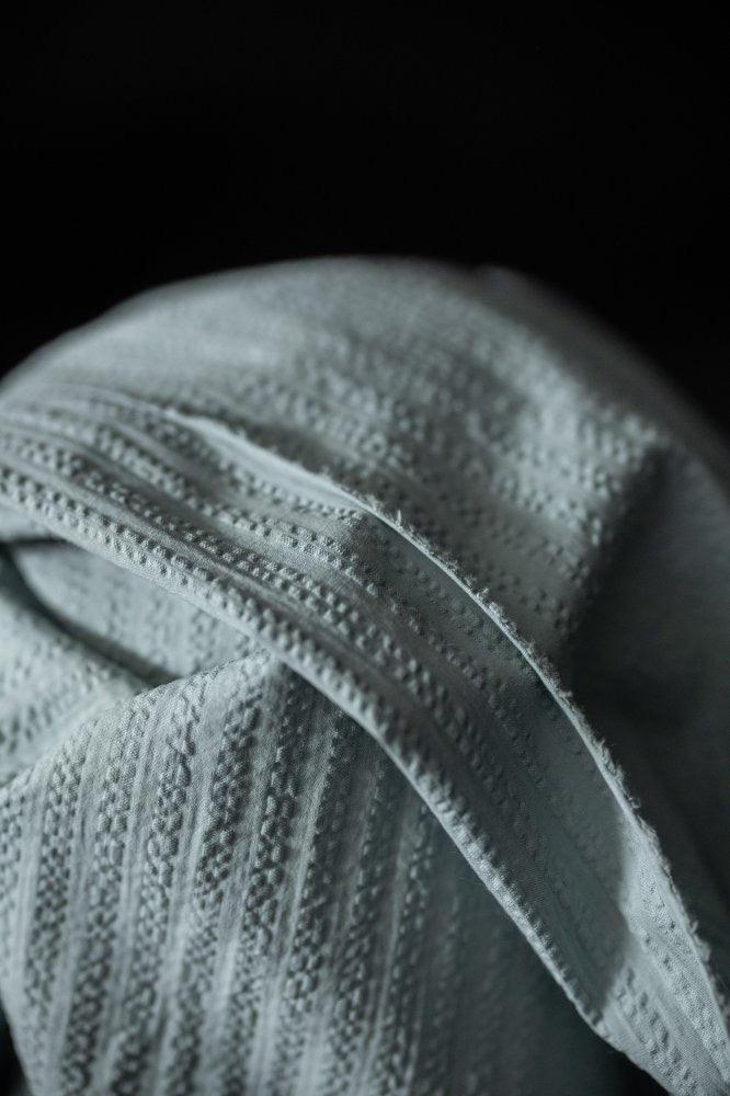 ORGANIC COTTON SEERSUCKER • Cloud $55.00/metre