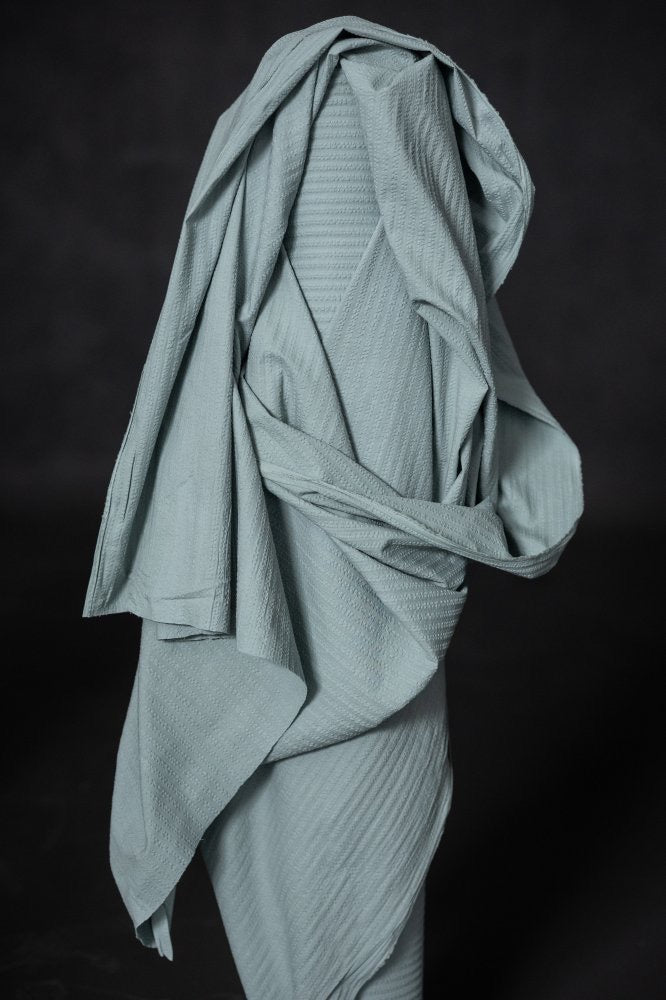 ORGANIC COTTON SEERSUCKER • Cloud $55.00/metre