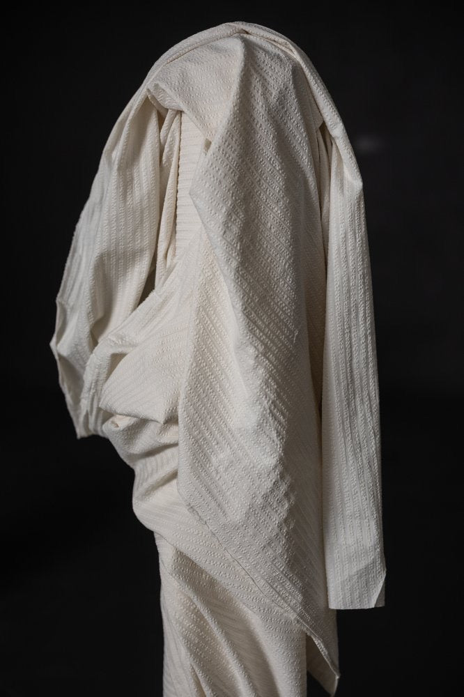 ORGANIC COTTON SEERSUCKER • Washed White $55.00/metre