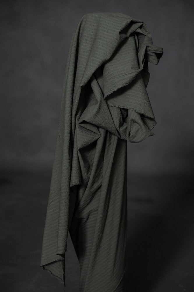 ORGANIC COTTON SEERSUCKER • Aspen Green $55.00/metre