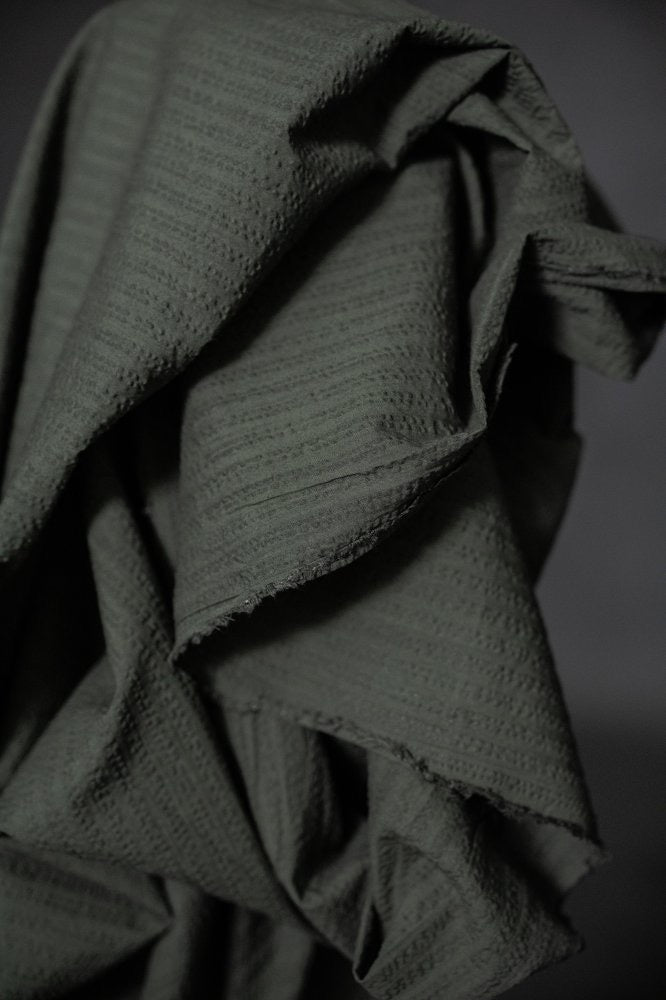 ORGANIC COTTON SEERSUCKER • Aspen Green $55.00/metre