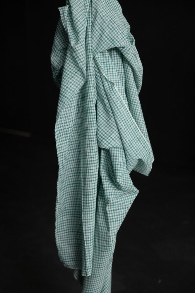 HANDWOVEN COTTON CHECK • Marley Green $52.00/metre