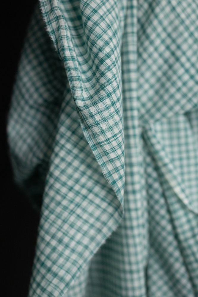 HANDWOVEN COTTON CHECK • Marley Green $52.00/metre