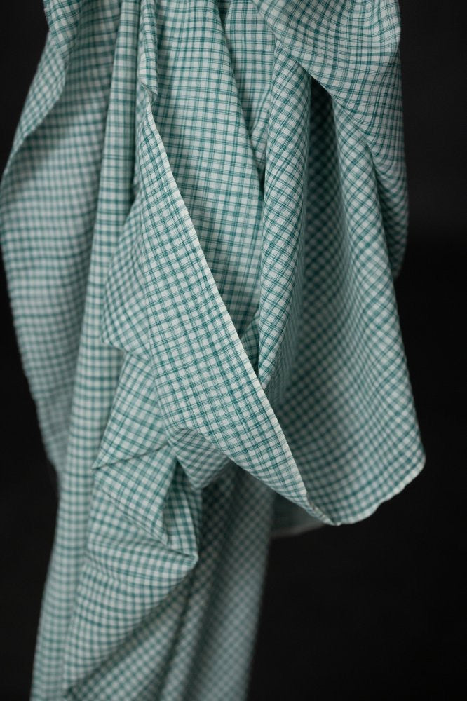 HANDWOVEN COTTON CHECK • Marley Green $52.00/metre
