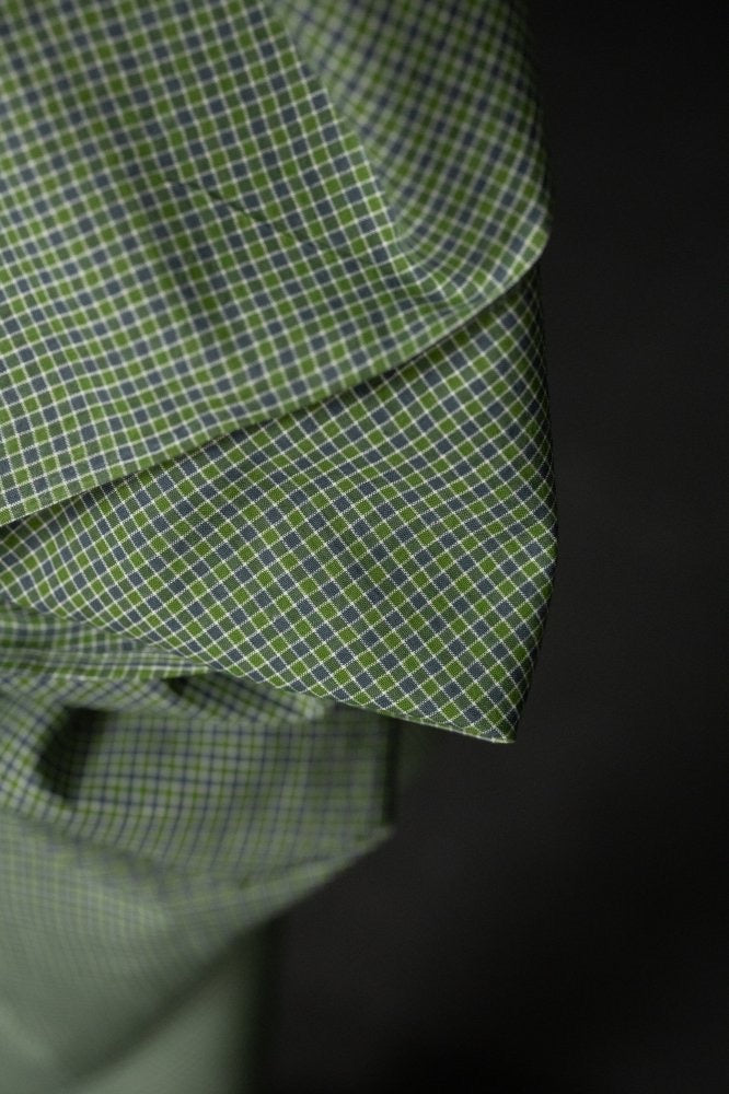 HANDWOVEN COTTON CHECK • Evergreen $52.00/metre