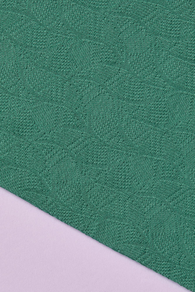 ORGANIC LEAF JACQUARD KNIT • Chalky Green • Remnant 130cm