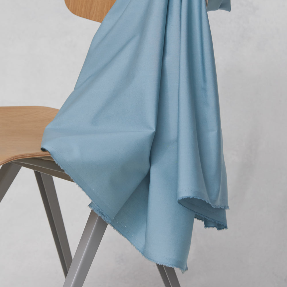 ORGANIC PAPERTOUCH COTTON POPLIN • Faded Blue $42.00/metre