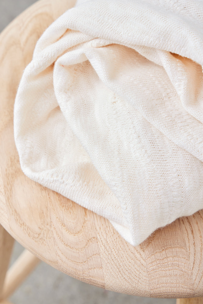 ORGANIC SLUB JACQUARD KNIT • Creamy White $52.00/metre