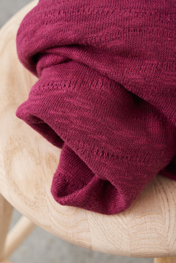 ORGANIC SLUB JACQUARD KNIT • Fuchsia $52.00/metre