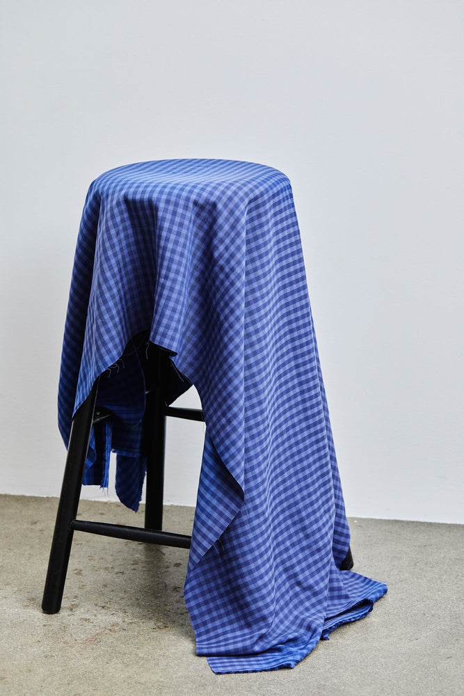 TWO-TONE CHECK • TENCEL™ Twill • Lapis $49.00/metre