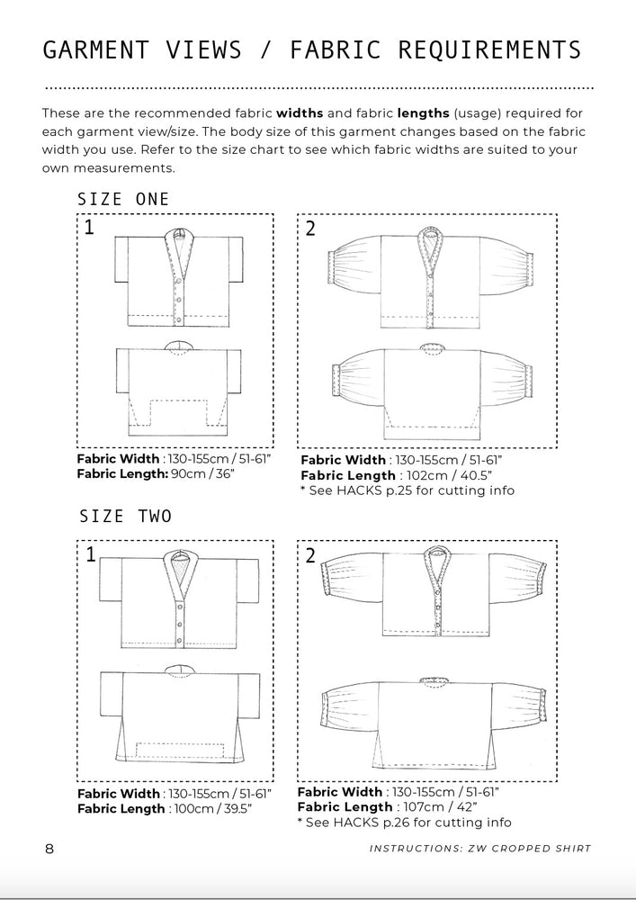 ZERO WASTE Cropped Shirt • PDF Pattern
