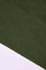 ORGANIC LEAF JACQUARD KNIT • Green Khaki • Remnant 84cm
